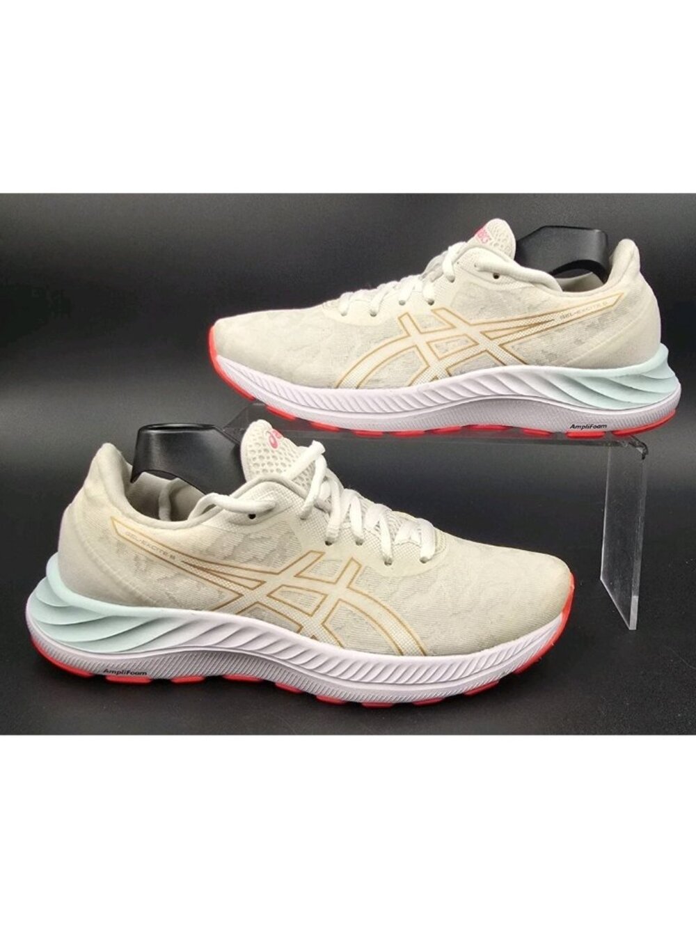 Asics Gel Excite 8 Running Shoes Leopard Print Mint Coral 1012B085 Women's 7